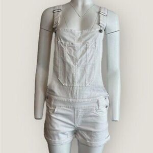Women's White Denim Overalls sz 40